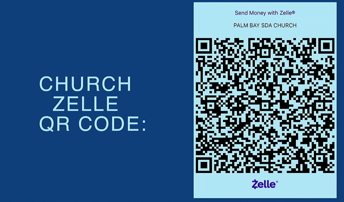 Zelle QR code for Palm Bay SDA Church — scan to give